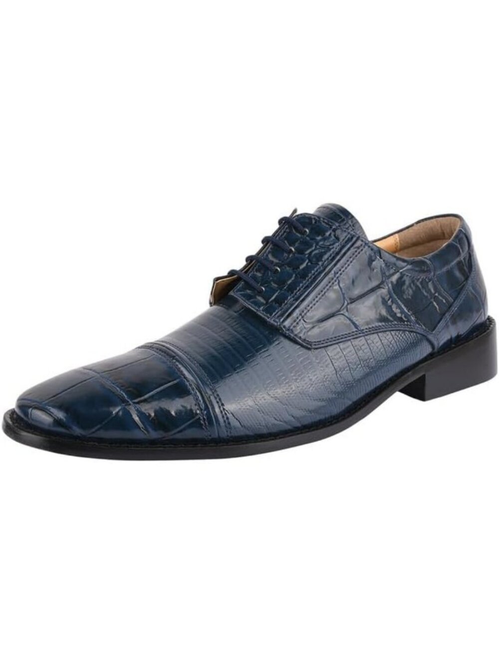 Mens Animal Print Genuine Leather Lace Up Oxford Dress Shoes